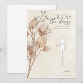 Invitation Jeu de devinette de la robe de mariée florale marr (Devant / Derrière)