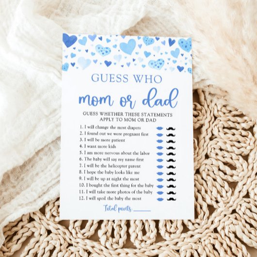 Invitation Jeu de devinette de la Saint-Valentin Blue Hearts 