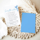 Invitation Jeu de devinette de mariage au ruban bleu poussiér