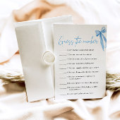 Invitation Jeu de devinette de mariage au ruban bleu poussiér
