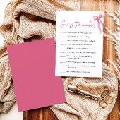 Invitation Jeu de devinette de mariage au ruban rose Blush