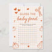 Invitation Jeu de devinette de nourriture pour bébé à la baby (Devant)