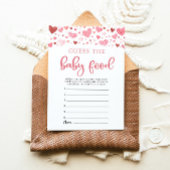 Invitation Jeu de devinette de nourriture pour bébé Cœurs ros