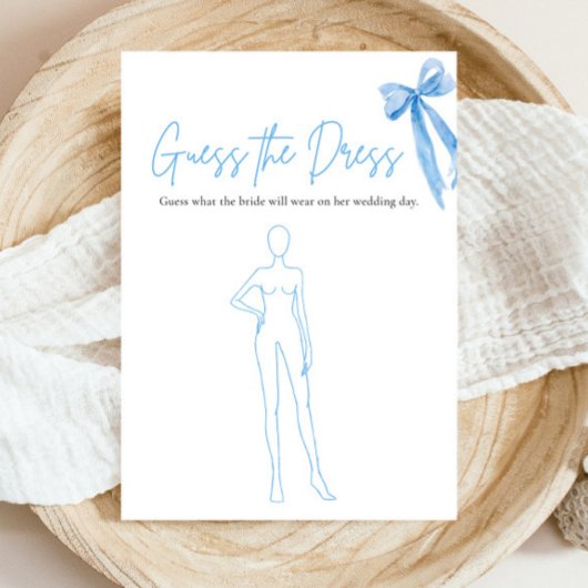 Invitation Jeu de devinette de robe de mariée avec un nœud bl