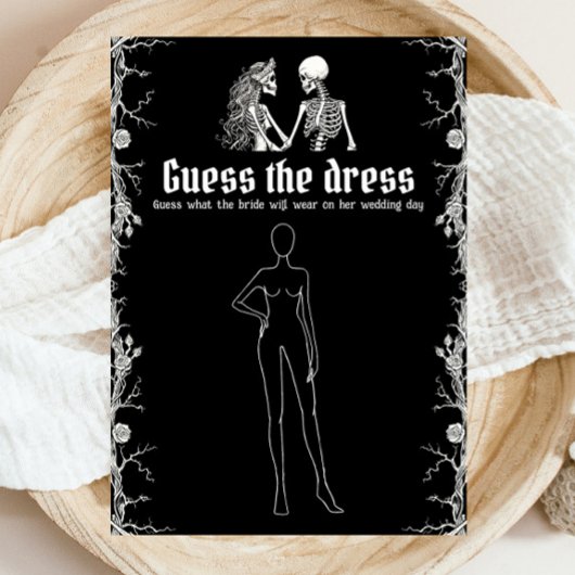 Invitation Jeu de devinette de robe de mariée Black Halloween