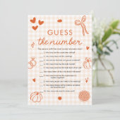 Invitation Jeu de devinette du nombre de mariage Orange Fall (Debout devant)