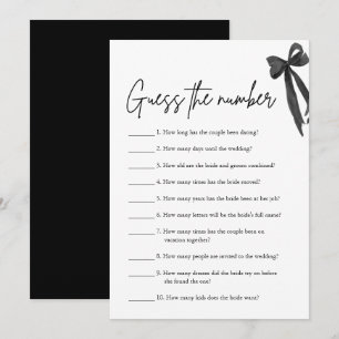 Invitation Jeu de devinette du nombre de nœud noir pour la fê