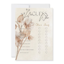Jeu de devinette floral marron pour mariage