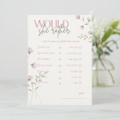 Invitation Jeu de devinette florale minimal pour enterrement  (Debout devant)