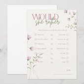 Invitation Jeu de devinette florale minimal pour enterrement  (Devant / Derrière)