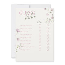 Jeu de devinette florale minimal pour mariage