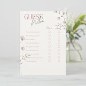 Invitation Jeu de devinette florale minimal pour mariage (Debout devant)