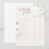 Invitation Jeu de devinette florale minimal pour mariage (Devant / Derrière)