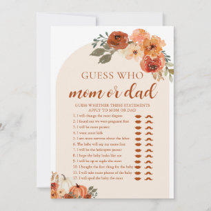 Invitation Jeu de devinette Maman ou Papa pour Baby Shower Ci