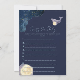 Invitation Jeu de devinette pour Baby Shower Céleste Moon | W
