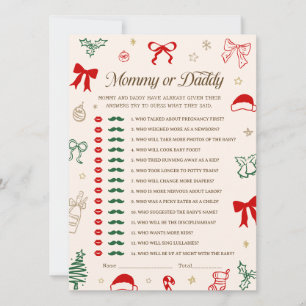 Invitation Jeu de devinette pour Baby Shower de Noël à téléch