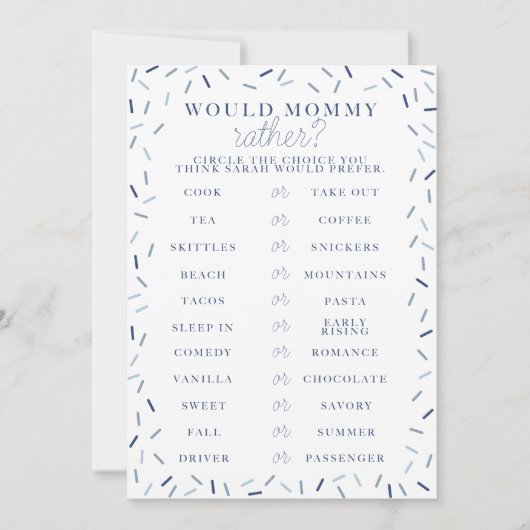 Invitation Jeu de douche à jet de bébé (Devant)