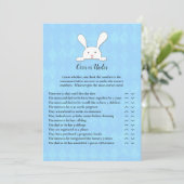 Invitation Jeu de douche de lapin blanc Bunny Blue Over Under (Debout devant)