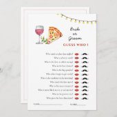 Invitation Jeu de douche 'Pizza et Amour 'Devinez qui'  (Devant / Derrière)