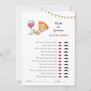 Invitation Jeu de douche "Pizza et Amour 'Devinez qui'" 