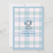 Invitation Jeu de douche «Plus ou Moins» avec un ours gris mi (Dos)