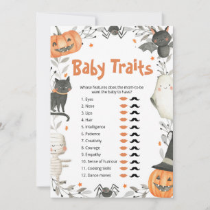 Invitation Jeu de douche pour bébé aux traits de citrouille d