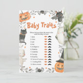 Invitation Jeu de douche pour bébé aux traits de citrouille d (Debout devant)