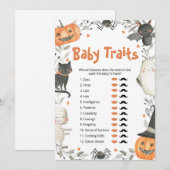 Invitation Jeu de douche pour bébé aux traits de citrouille d (Devant / Derrière)
