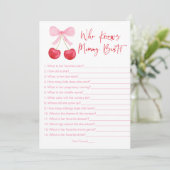 Invitation Jeu de douche Qui connaît le mieux maman Cerise à (Debout devant)