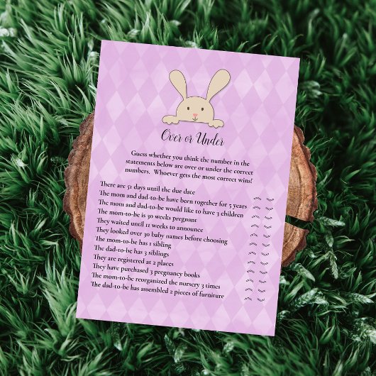 Invitation Jeu de douche Tan Bunny Rabbit Purple Over Under