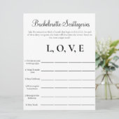 Invitation Jeu de fête Bachelorette Scattegories (Debout devant)