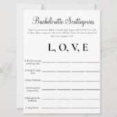 Invitation Jeu de fête de Bachelorette Scattegories (Devant)