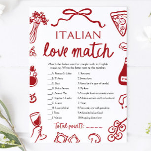 Invitation Jeu de fête de fiançailles Red Amore Italian Love
