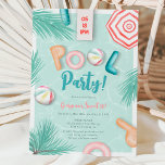 Invitation Jeu de fête de la piscine d'été amusant aquarelle<br><div class="desc">Pool party, quelqu'un ? 🌊 🎉 Plongez dans l'été avec nos 16 invitations Sweet avec un design aquarelle et des éléments de piscine ludique illustration. Faites un peu de plaisir avec vos invités et créez des souvenirs qui vont dernier une vie! ☀️ 💦 Doté d'éléments de piscine aquarelle illustration, ballon...</div>