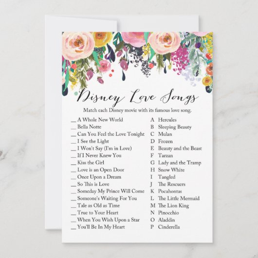 Invitation Jeu de Fête de l'mariée de jardin avec réponse en  (Devant)