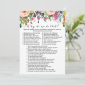 Invitation Jeu de Fête de l'mariée de jardin avec réponse en  (Debout devant)