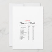 Invitation Jeu de Fête de l'mariée de jardin avec réponse en (Dos)