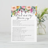 Invitation Jeu de Fête de l'mariée de Jeu 2x 5x7 (Debout devant)