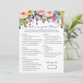 Invitation Jeu de Fête de l'mariée de Jeu Fleur de 2 Jeux 5x7 (Debout devant)