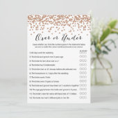 Invitation Jeu de Fête de l'mariée Gold Plus ou Moins Rose 5x (Debout devant)