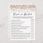 Invitation Jeu de Fête de l'mariée Gold Plus ou Moins Rose 5x (Devant / Derrière)