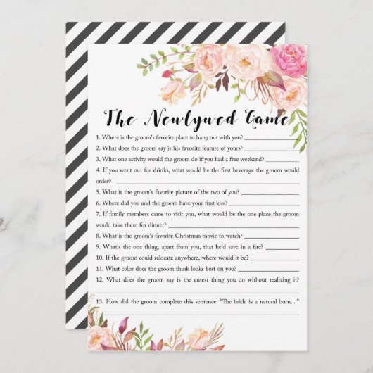 Invitation Jeu de Fête de l'mariée - Jeu de Wed (Devant / Derrière)