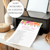 Invitation Jeu de fête de mariage Fleurs Citron Brillantes Fe