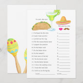 Invitation Jeu de Fête de Mariage sur le Thème de Taco Fiesta (Devant / Derrière)