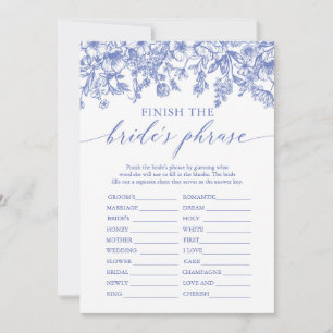 Invitation Jeu de Fête de Mariage : Terminez la Phrase de la 