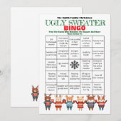 Invitation Jeu de fête de Noël Bingo-Ugly Sweater (Devant / Derrière)
