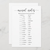 Invitation Jeu de Fête des mariées Animal Mates (Devant / Derrière)