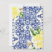 Invitation Jeu de Fête des mariées au citron floral méditerra (Dos)