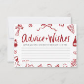 Invitation Jeu de Fête des mariées de conseil et de souhaits  (Devant)