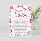Invitation Jeu de Fête des mariées de Mariage de pizza trivia (Debout devant)